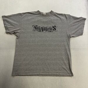 Vintage B&E Sport Los Angeles Y2K T-Shirt Men's Size XL Gray Chest Logo Tee